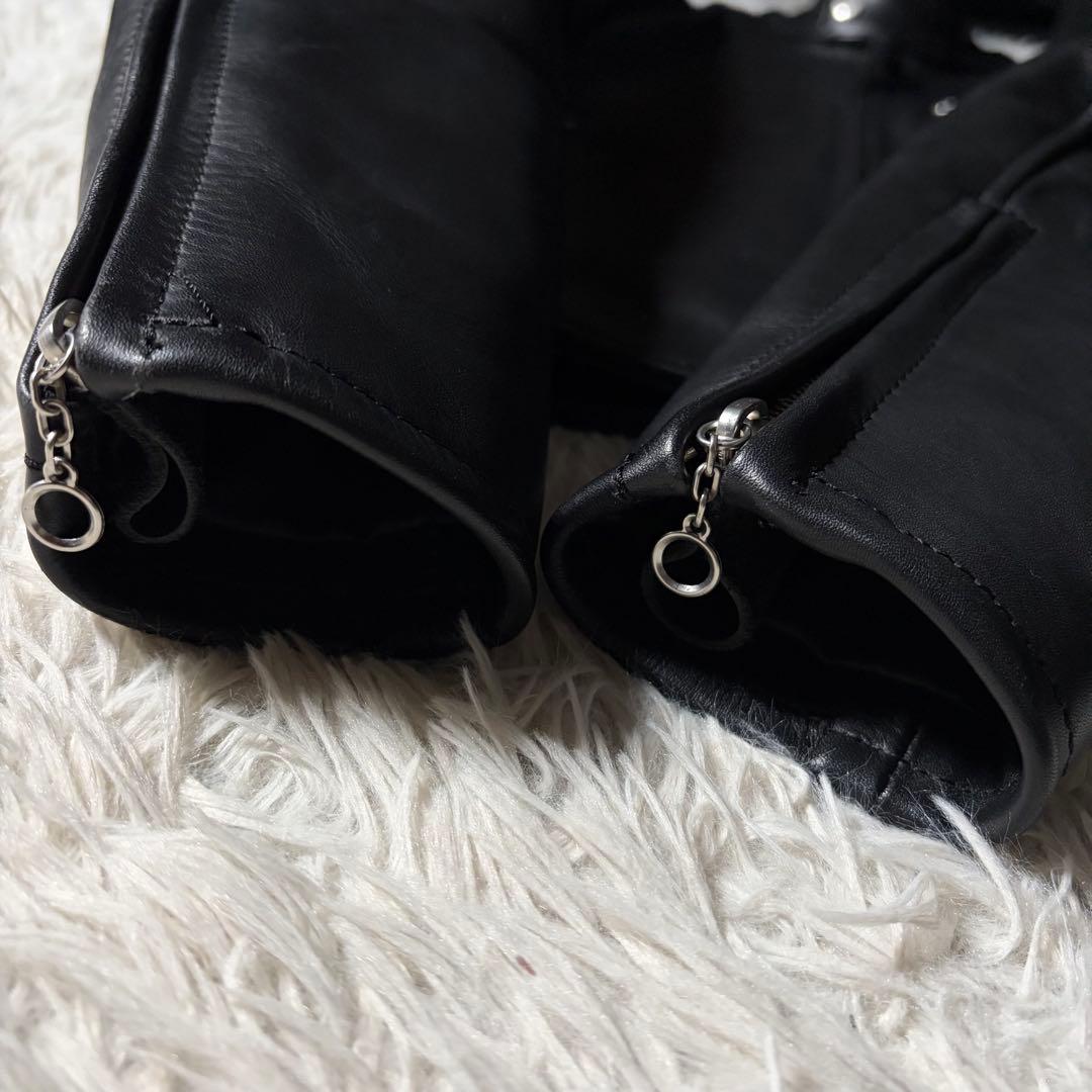 極美品◎KADOYA ライダースジャケット　シングル　ブラック　本革　M