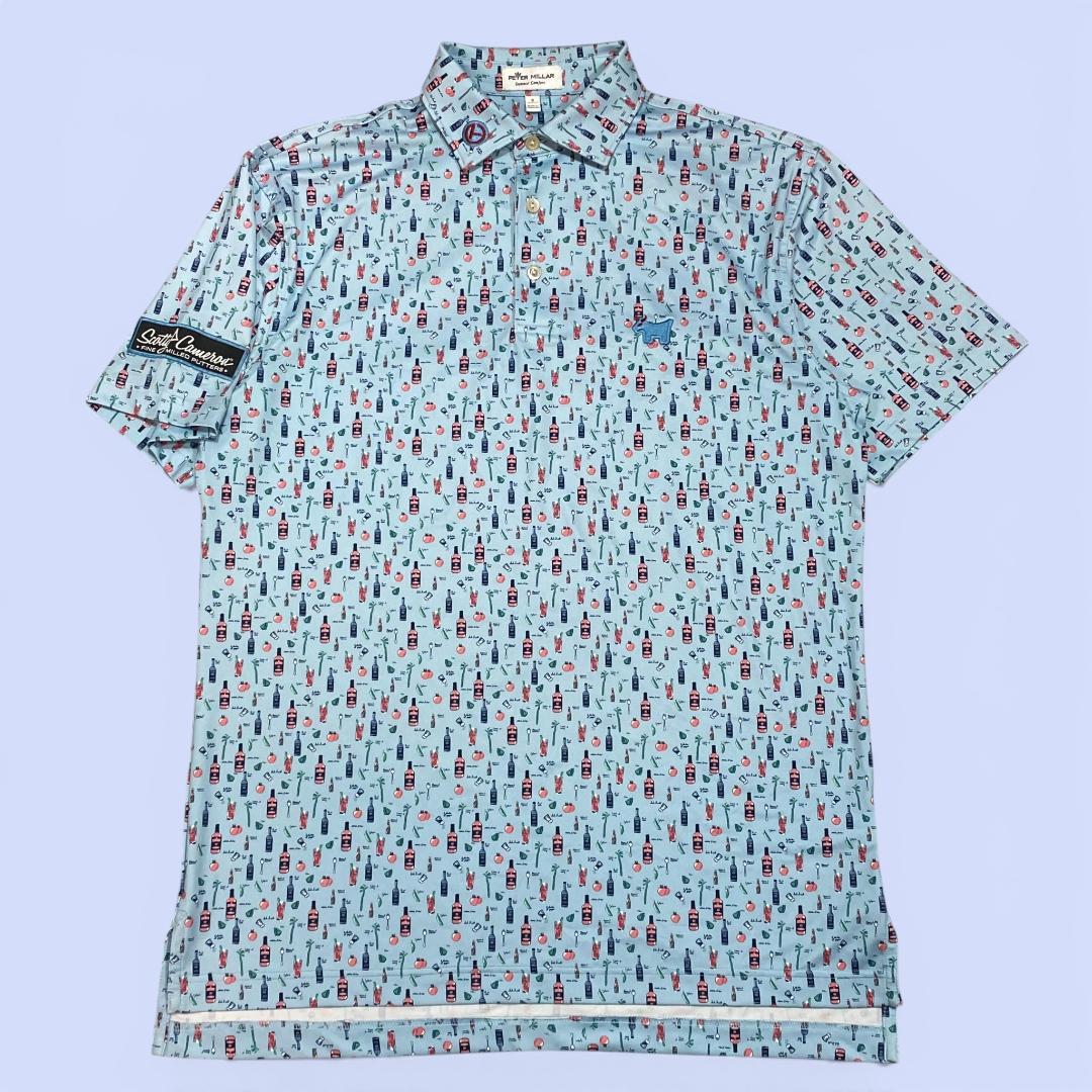 ピーターミラー×スコッティキャメロン ストレッチ ポロシャツ S ブルー系