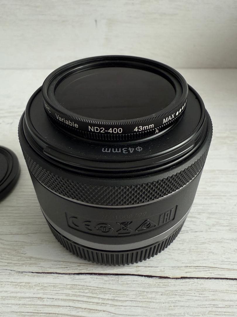 Canon RF 50mm F1.8 STM レンズ＋可変NDフィルター付き