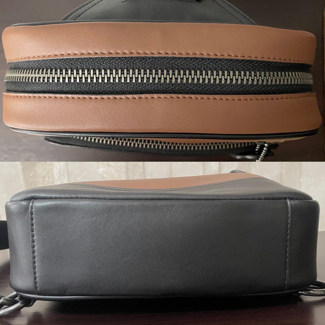 早い者勝ち！訳あり新品 COACH ボディバッグ サドル ブラウン×ブラック