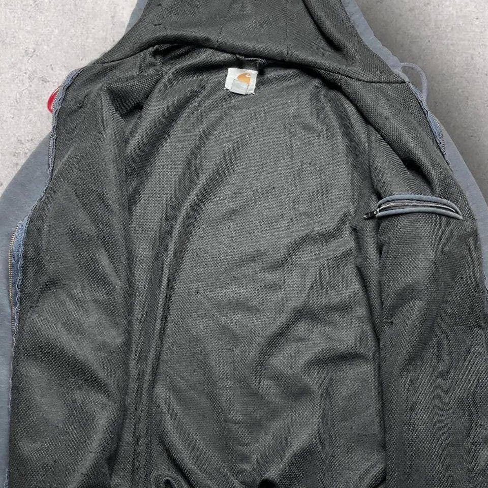 カーハート 裏サーマル ジップアップ パーカー ダブルフェイス ネイビー S