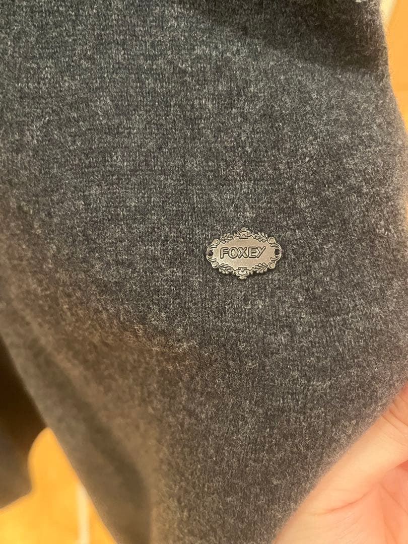 FOXEY グレー 七分袖 ワンピース