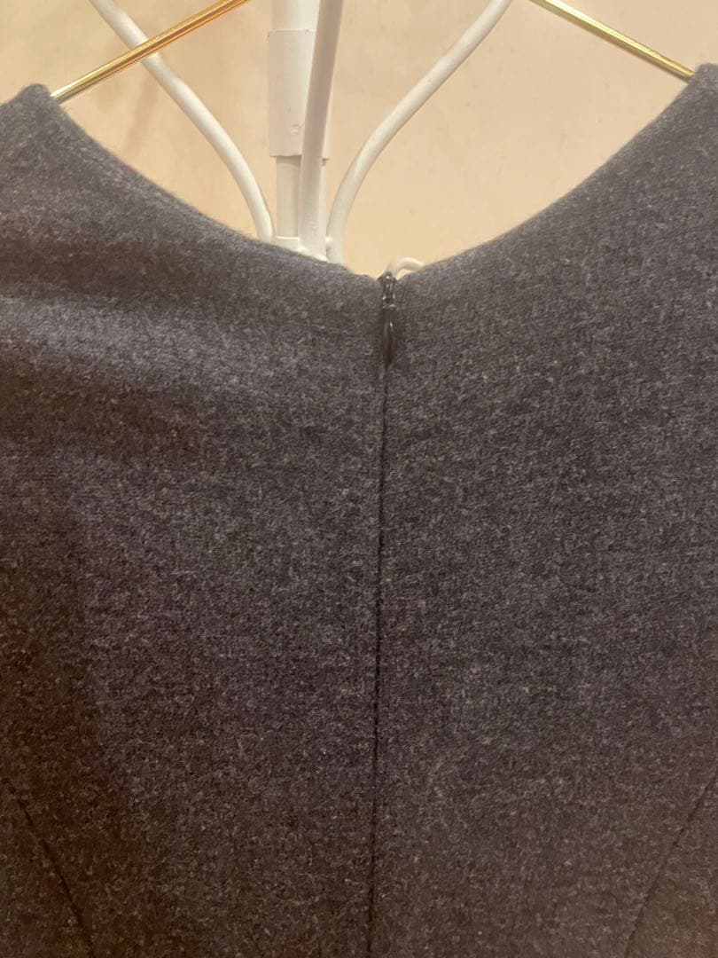 FOXEY グレー 七分袖 ワンピース