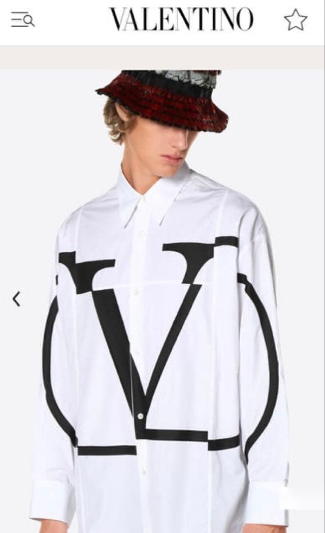 Valentino ホワイト長袖シャツ 39/15½