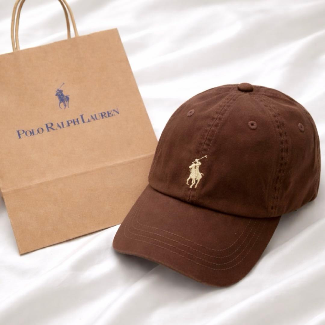 POLO ポロラルフローレン　キャップ　ブラウン　ホワイトベージュ茶　希少