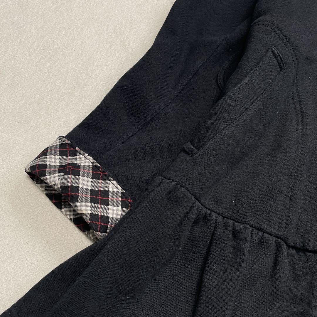 バーバリーブルーレーベル ダッフルコート 38 裏起毛スエット ホースロゴ刺繍