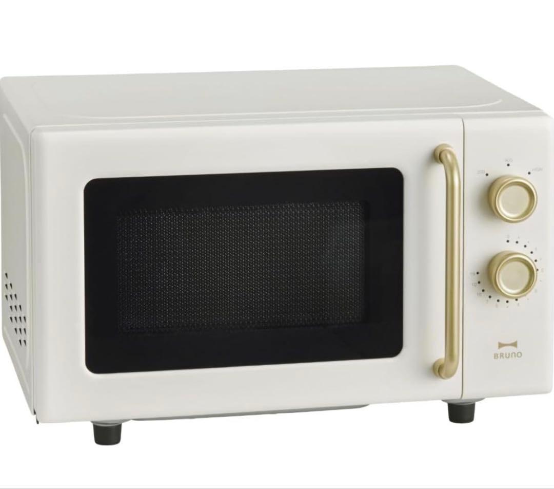 【美品】BRUNO ブルーノ 電子レンジ BOE150白 ホワイトフラット18L