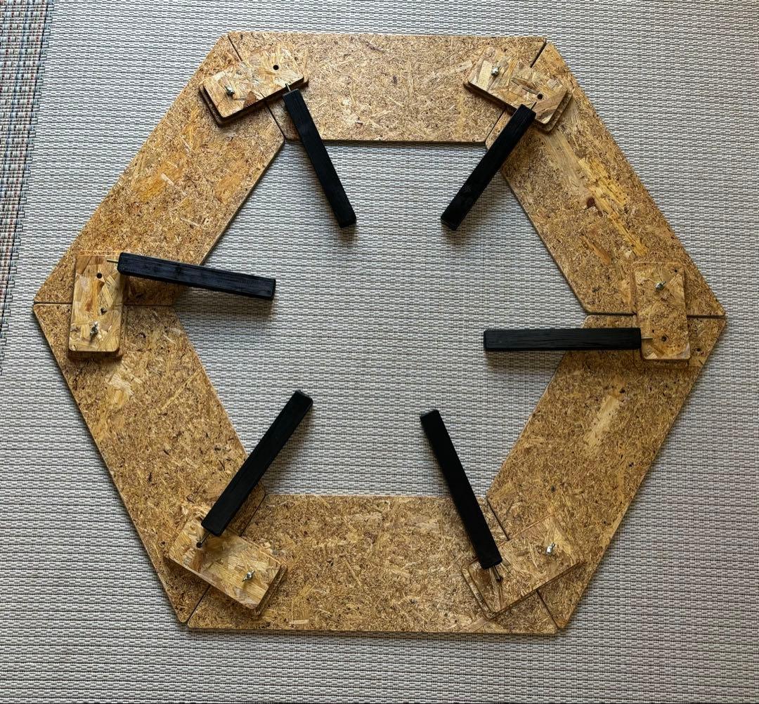 ヘキサテーブル65チークニス仕上げ　FH65t