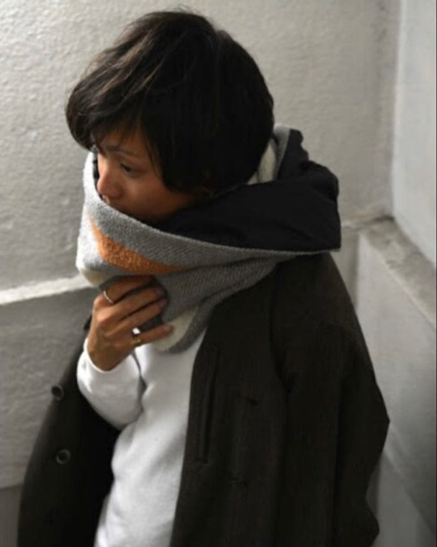 【15AW my beautiful landletランダムストライプスヌード】