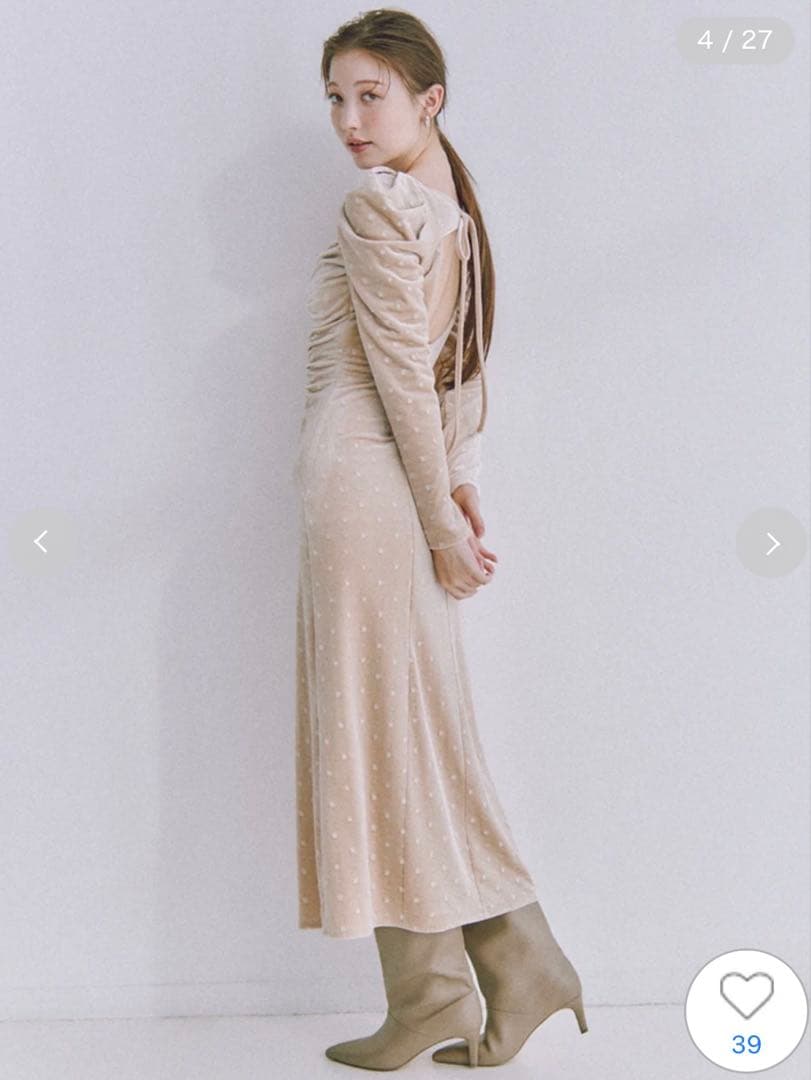 【さとみ】snidel スナイデル ベロア刺繍ワンピース サイズ1