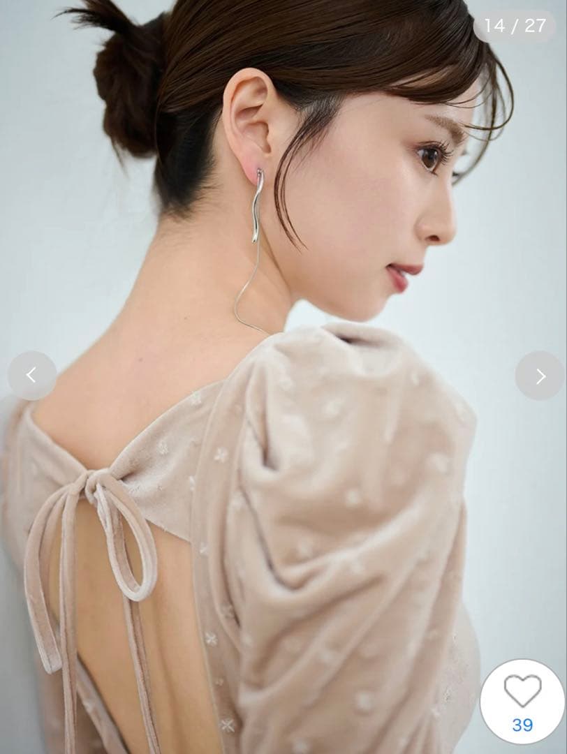 【さとみ】snidel スナイデル ベロア刺繍ワンピース サイズ1