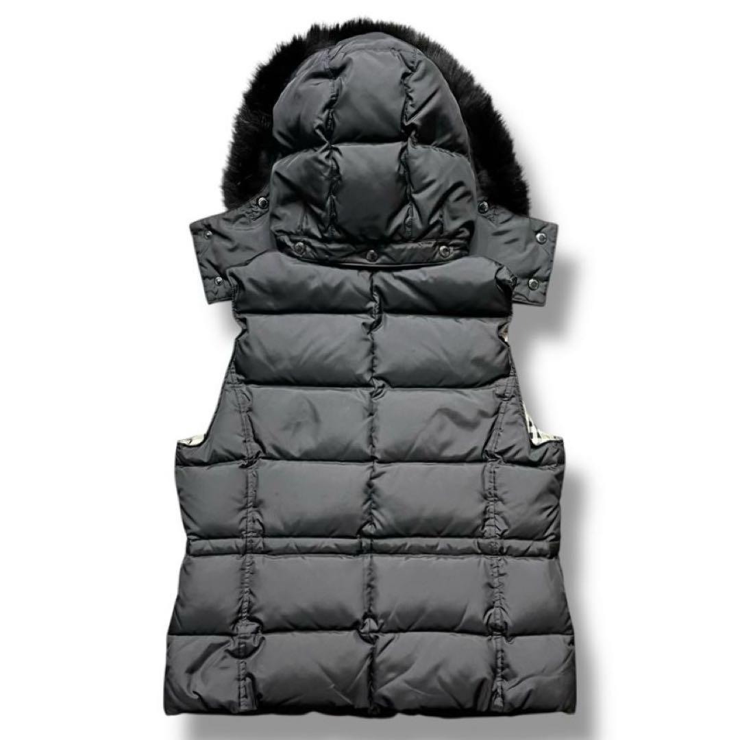 美品 BURBERRY ノバチェック ファー ダウンベスト アウター 3WAY