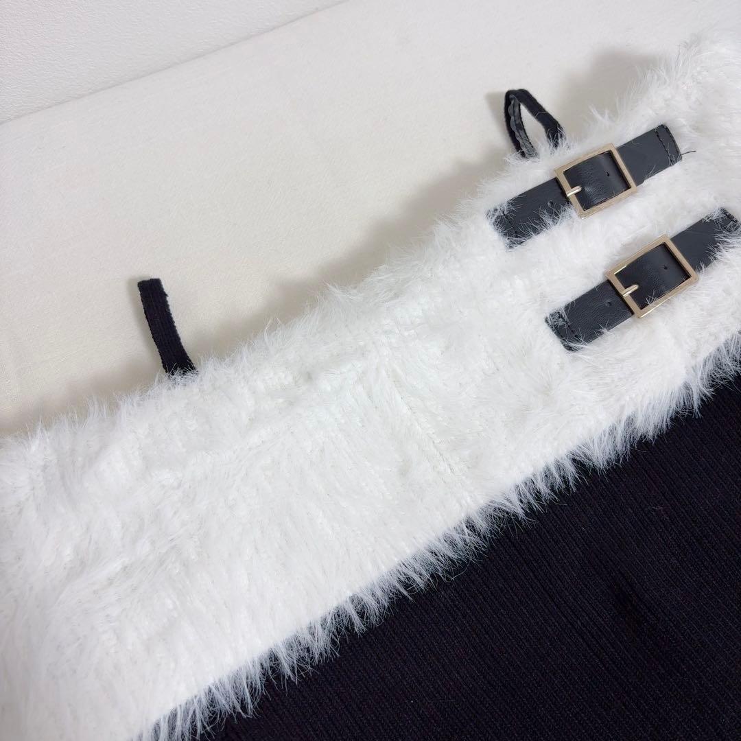 LIP SERVICE フェザーオフショルプリーツニット ワンピース