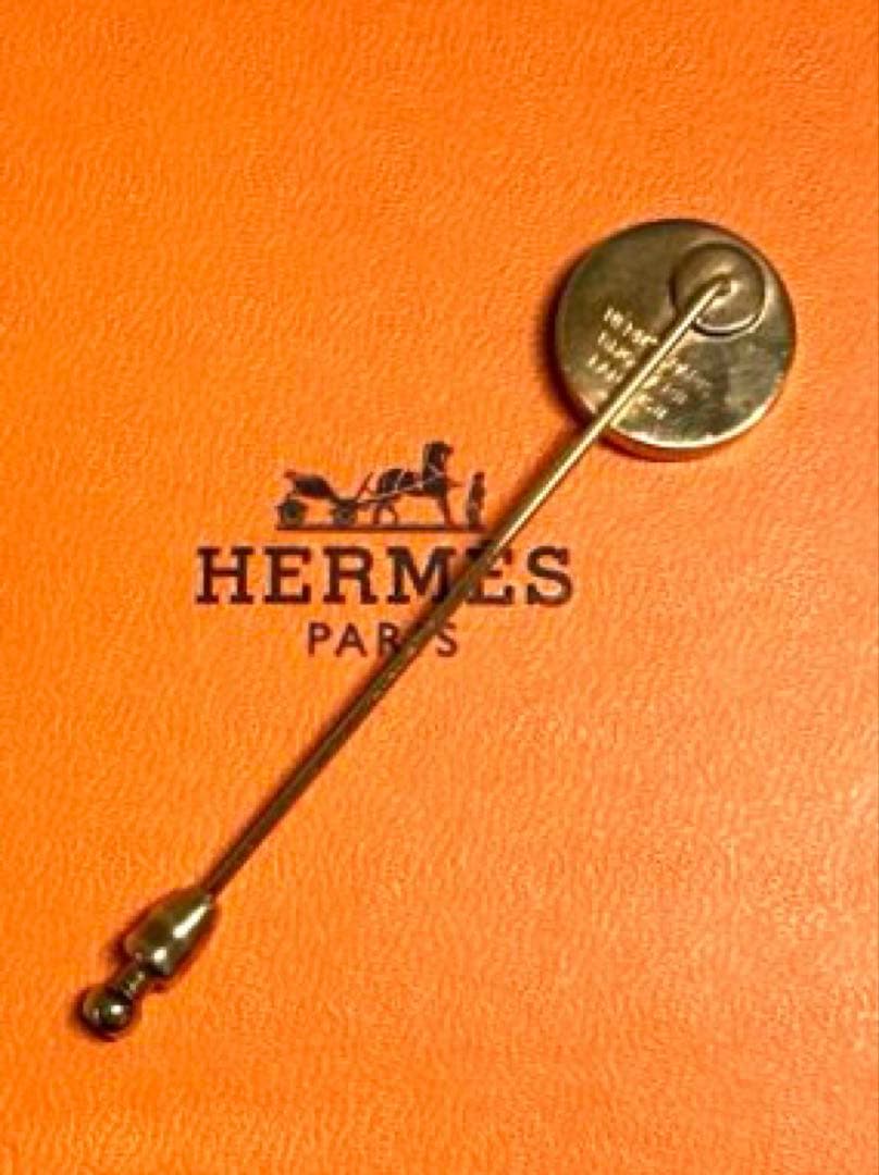 良品　HERMES エルメス　コロゾ　ピンブローチ　ピンバッチ　ゴールド　箱付き
