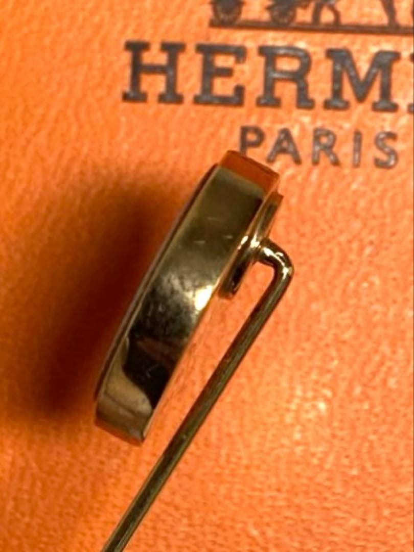 良品　HERMES エルメス　コロゾ　ピンブローチ　ピンバッチ　ゴールド　箱付き