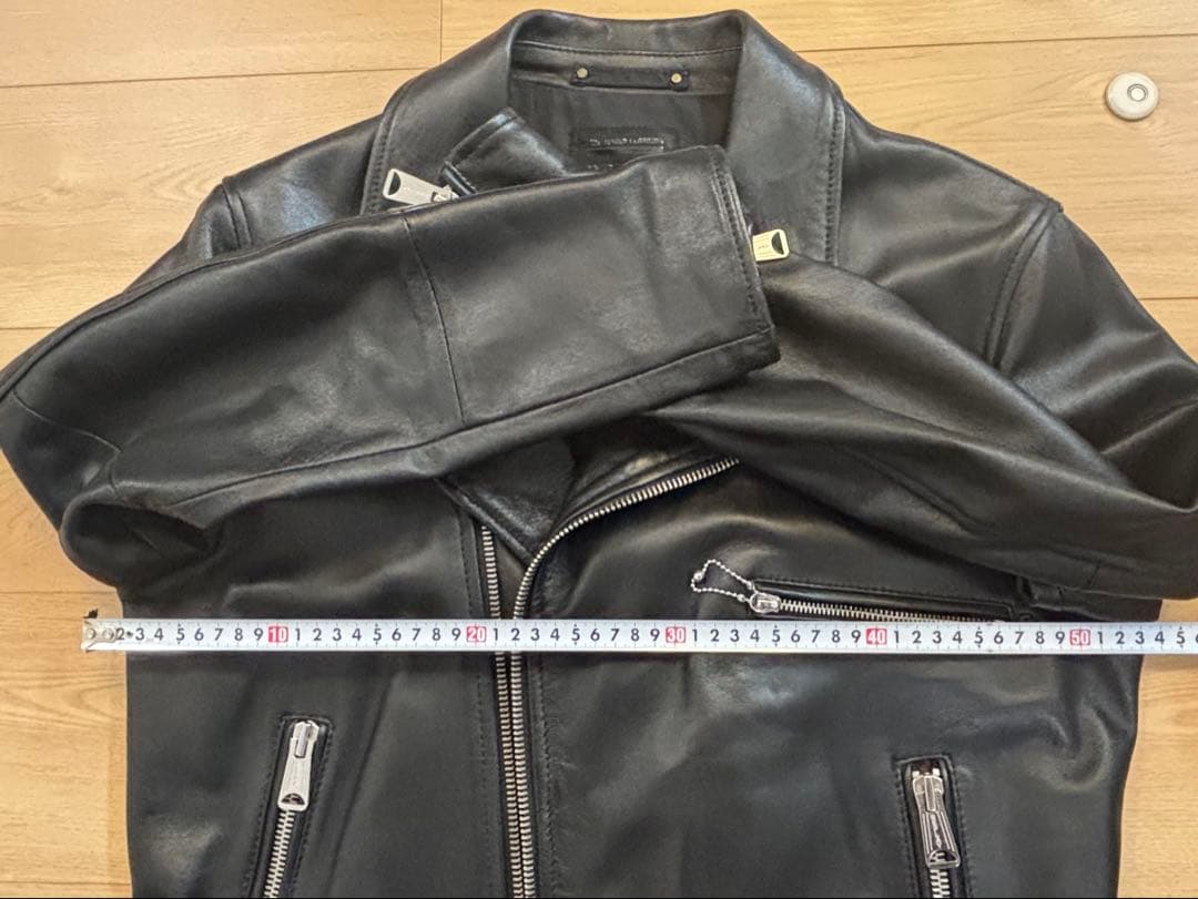 【REPLAY リプレイ】ブラック ダブルライダースジャケット（シープスキン）