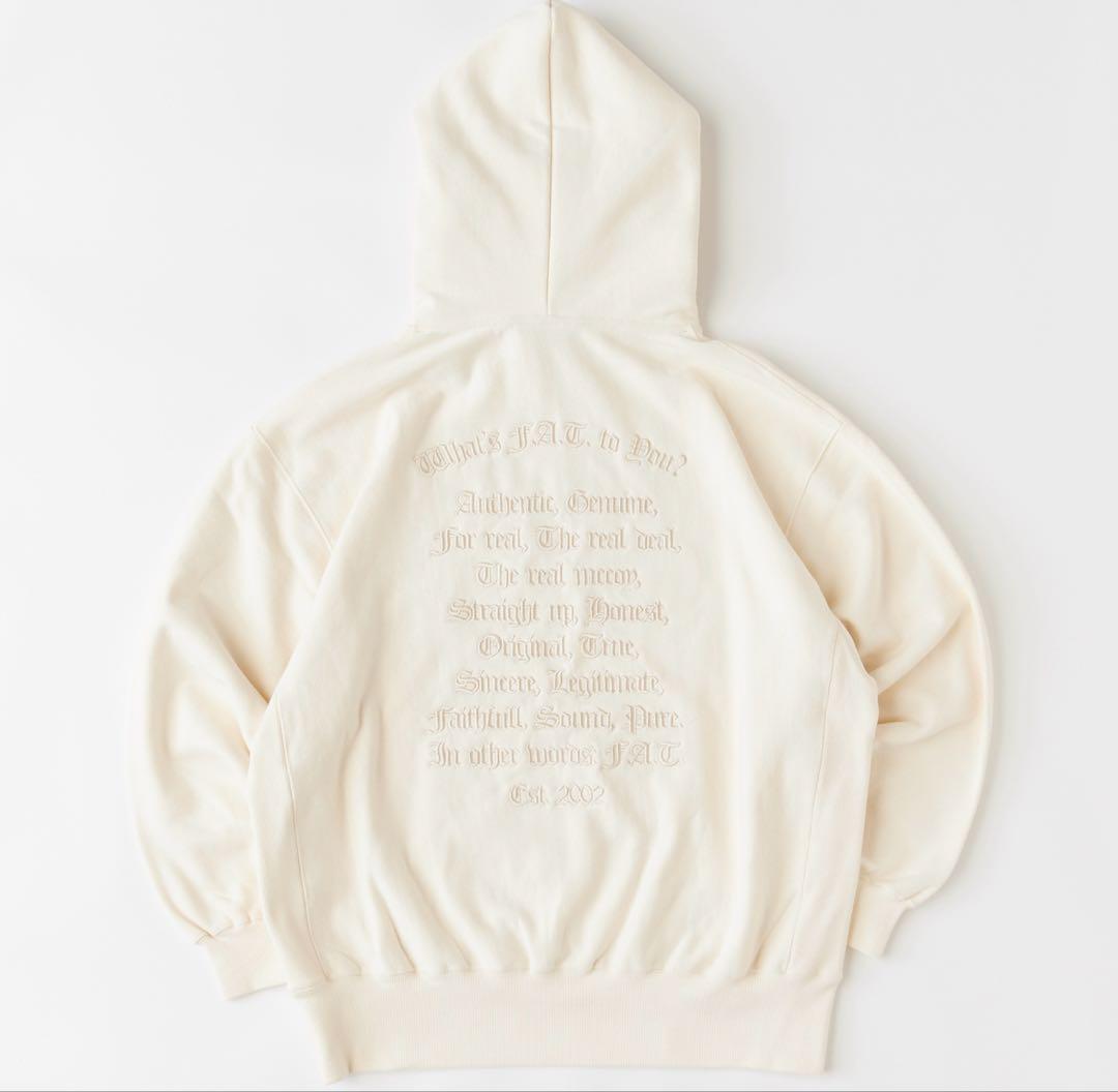 FAT／EMBHOOD 刺繍ロゴ パーカー 裏起毛フーデイJUMBO