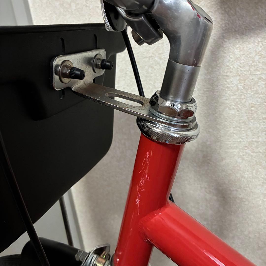 無印良品 16型幼児こども自転車 レッド 押し棒補助輪付 赤 子供用舵取り自転車