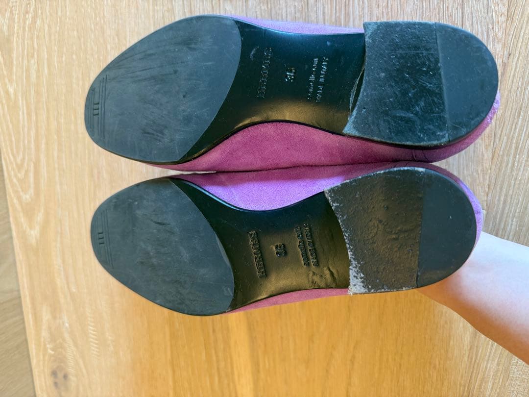 Oimocandyフリンジ付きスエードモカシン パープル