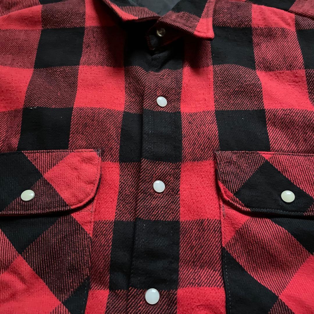 70s 80s FIVE BROTHER キルティングネルシャツ　三角タグ