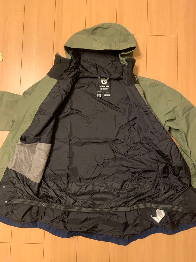 SESSIONS フード付きジャケット オリーブグリーン/ネイビー