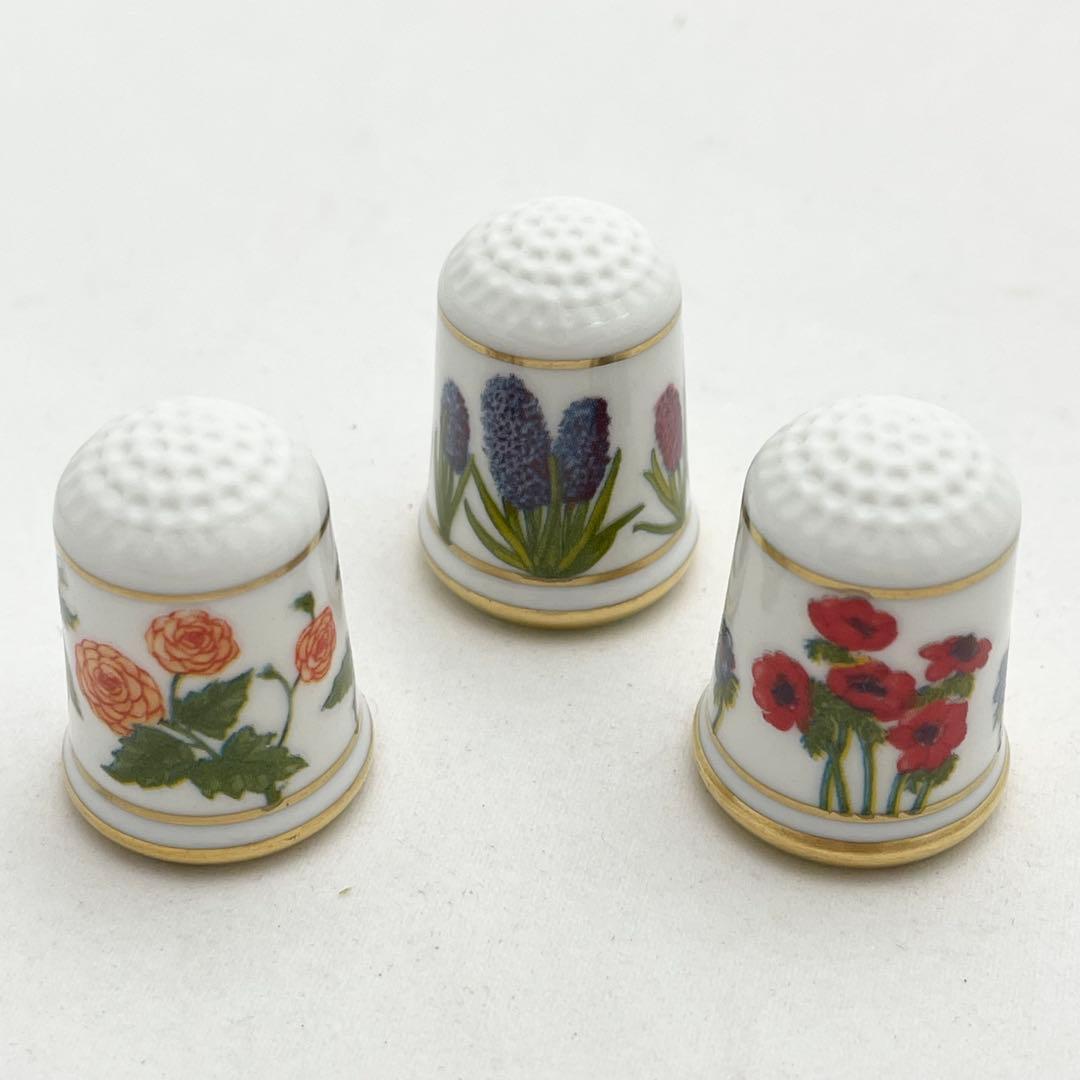 ♦️セール【美品/12個】シンブル オランダの花 フランクリン・ポーセリン