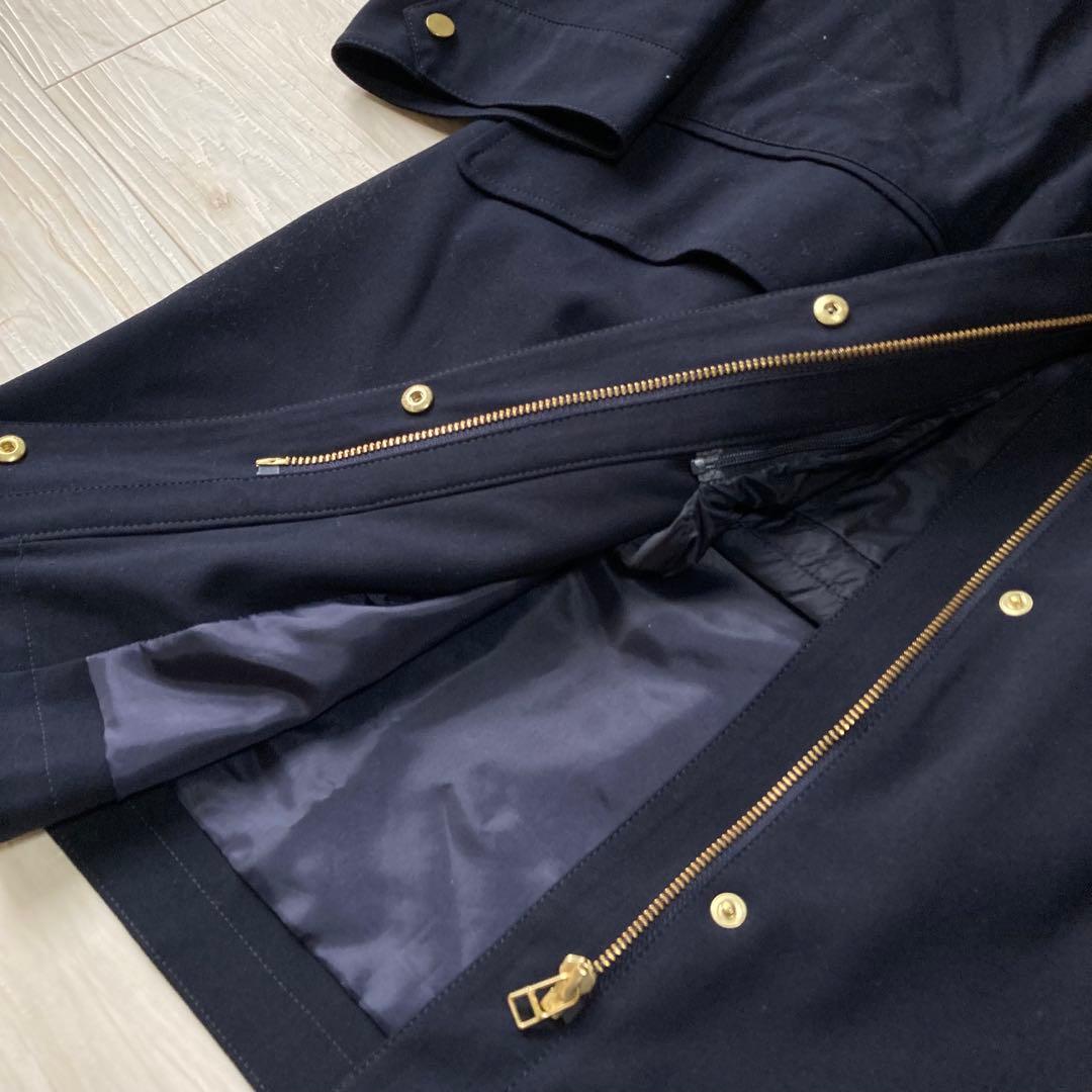 美品 自由区 ナイロンコート ダウンコート Aライン 2way 大きいサイズ
