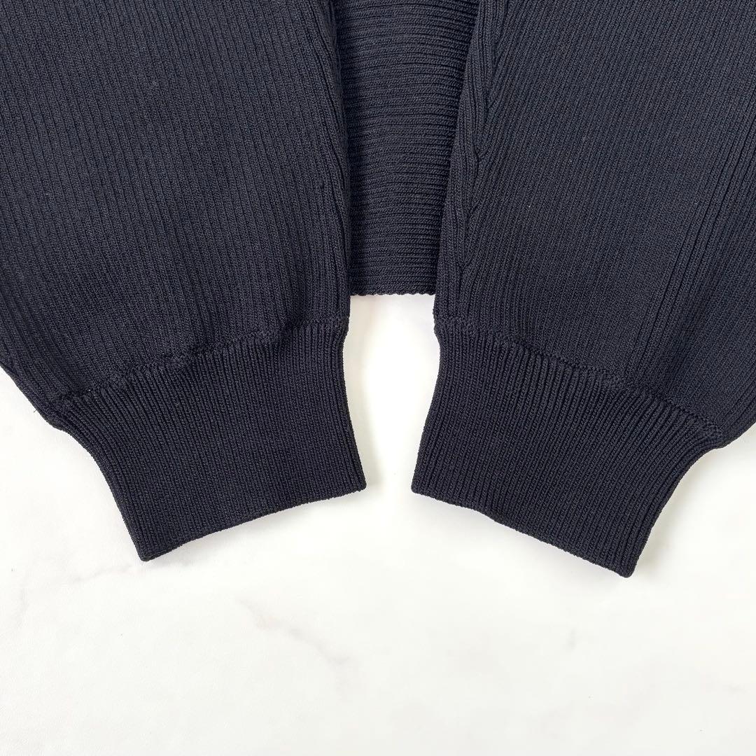 【極美品 25AW】ビアズリー 後ろパールニット ブラック 完売品 総リブ F