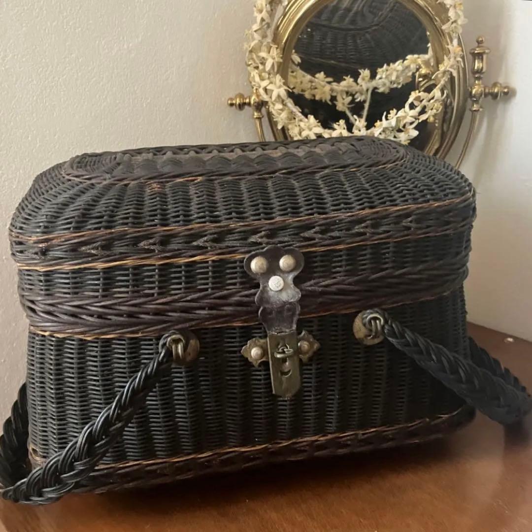 美品フランスアンティークパニエ　サック・ド・フィヨンセ　フィアンセバッグ