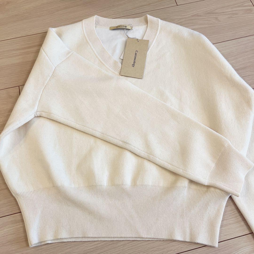 Curensology カレンソロジー　ニット　Vネック　ウールダブルフェイス