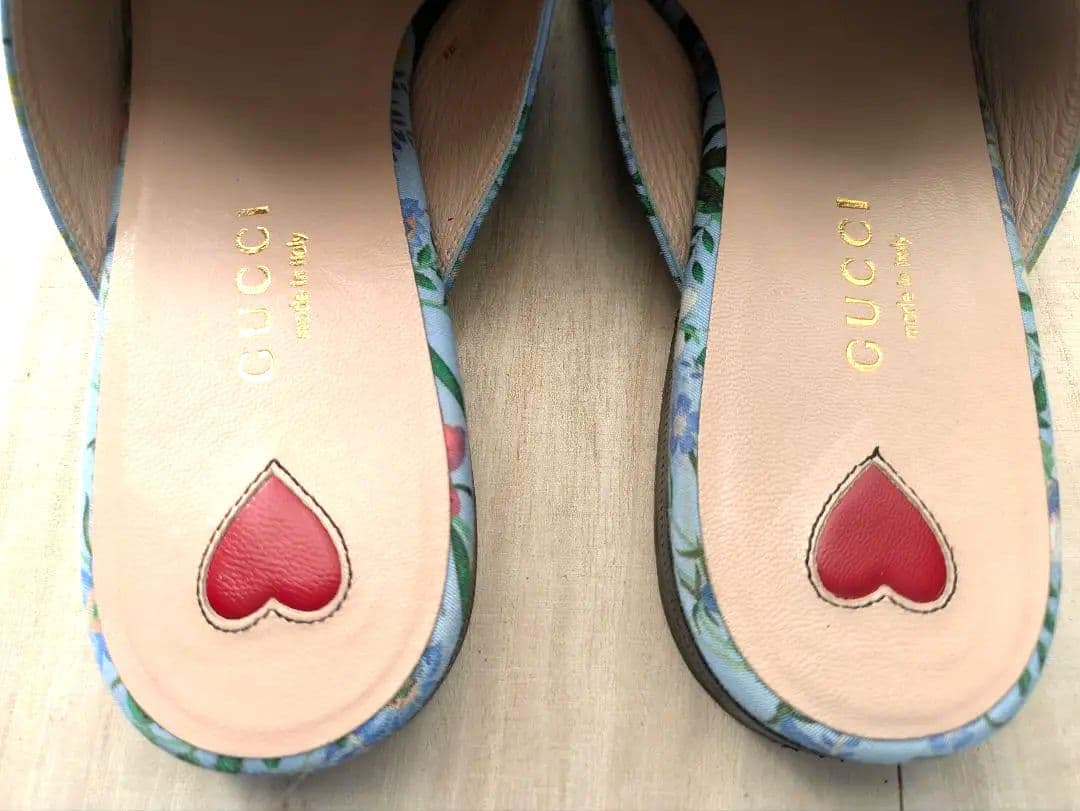 S*K様 値下げ❤❤ Gucci 432773 フラワープリント ミュール/スリ