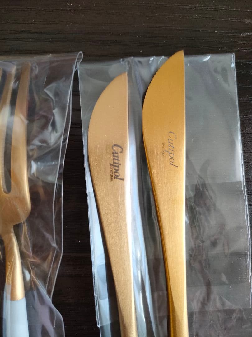 クチポール　ゴア　ホワイト　マットゴールド　デザートセット2組