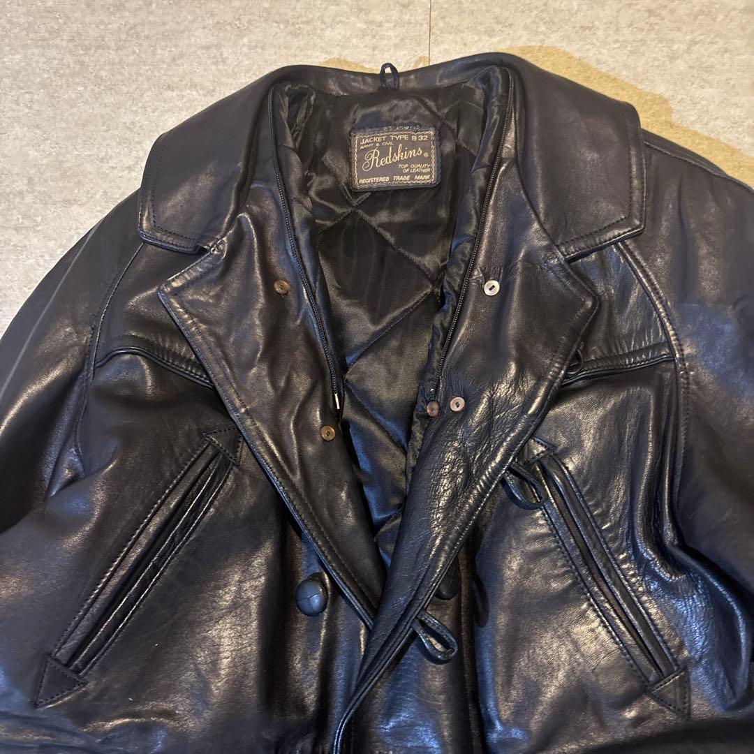 y2k 90s RED SKINS レッドスキンズ 革ジャン レザーコート L