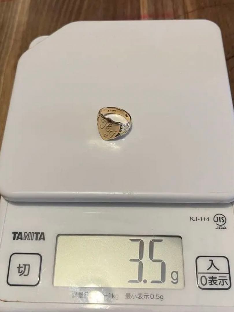 k9 ゴールド　ビンテージ　シグネットリング　シールド型