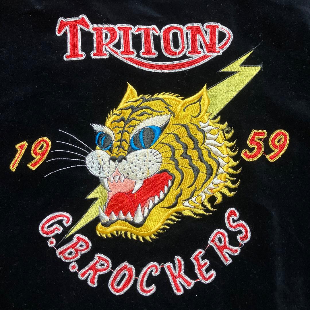 90s スカジャン　別珍　襟付き　SUNSET STRIP ヴィンテージ