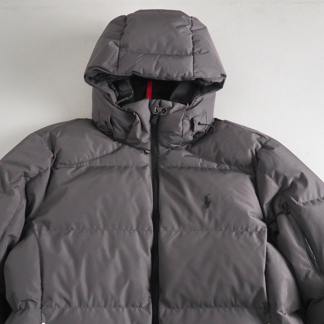 ラルフローレン　ダウンジャケット　フーデッド　グレー　肉厚　グレー　美品