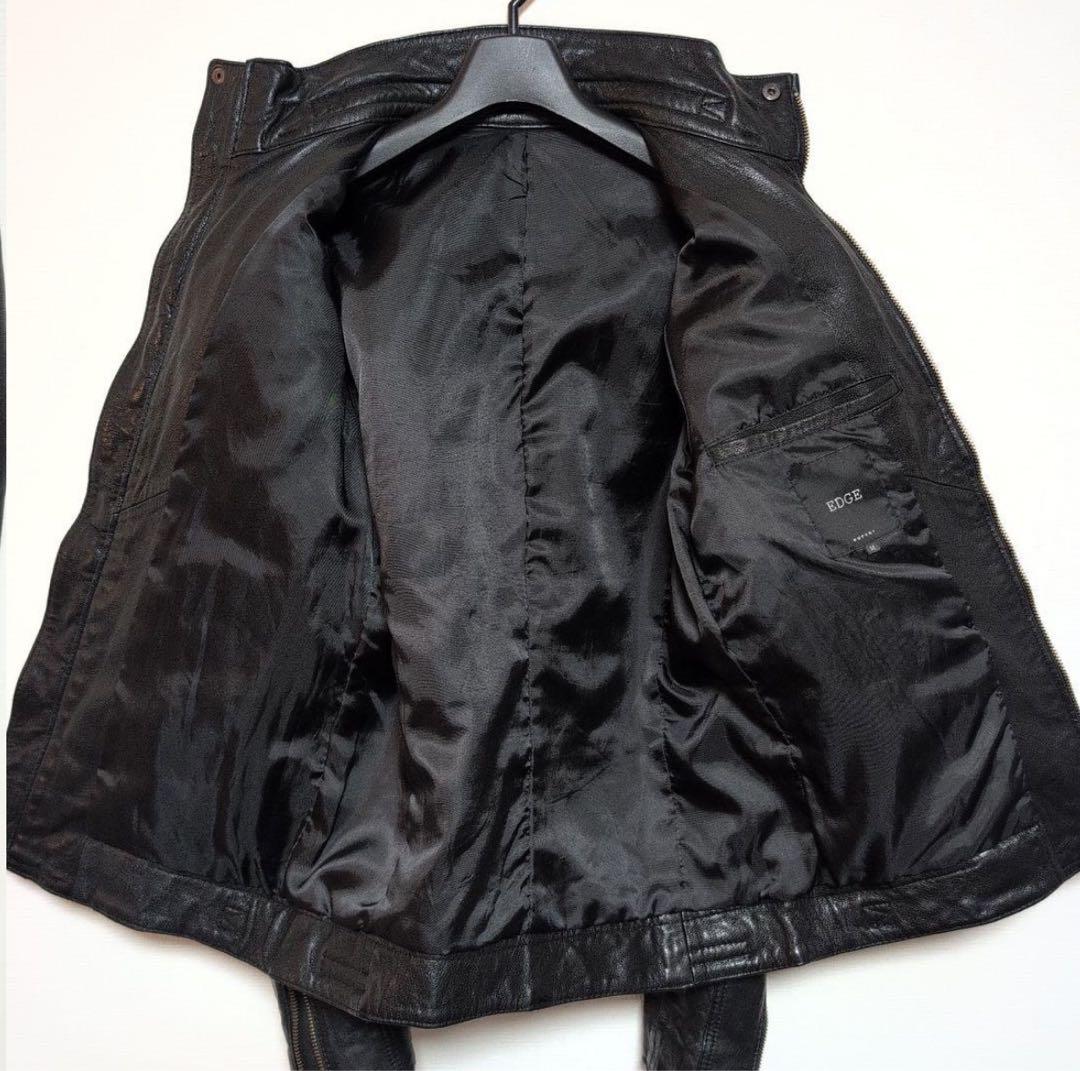 レザージャケット　ブラック　opium コーティング　エディボーイ　Iライン