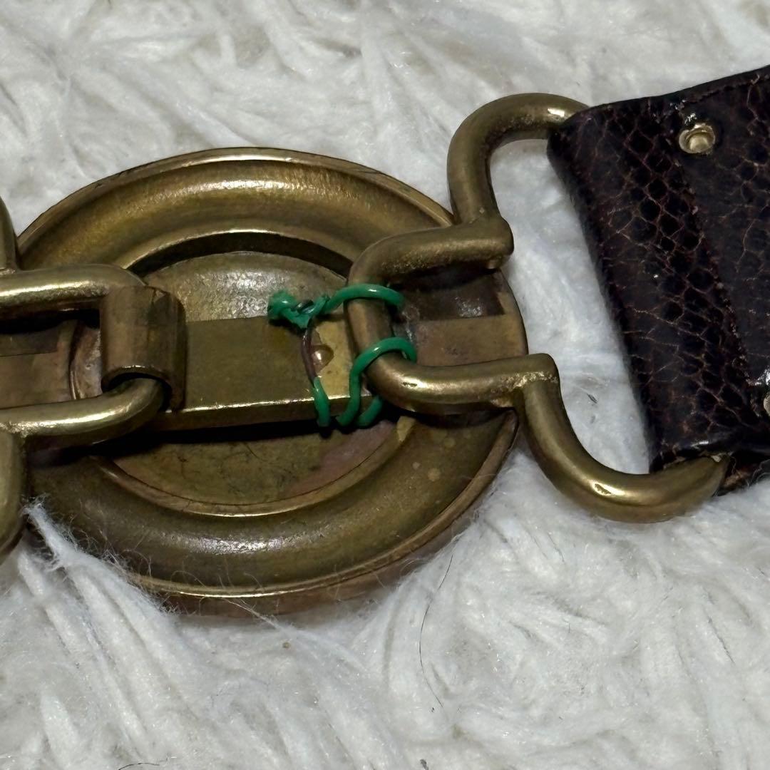 超希少✨ヴェルサーチ　ベルト　メデューサ　ハラコ　スタッズ　ブラウン