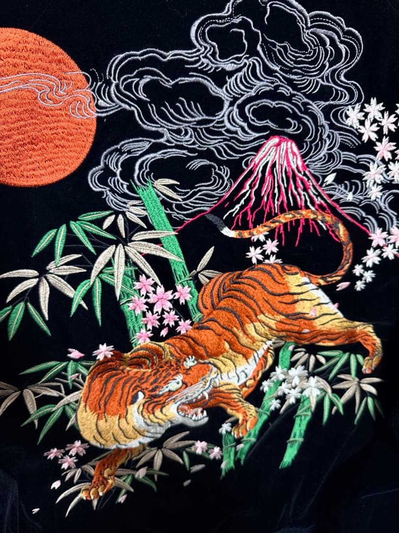 未使用 ONI DENIM 別珍 スカジャン 虎 富士山 虎 限定 美品