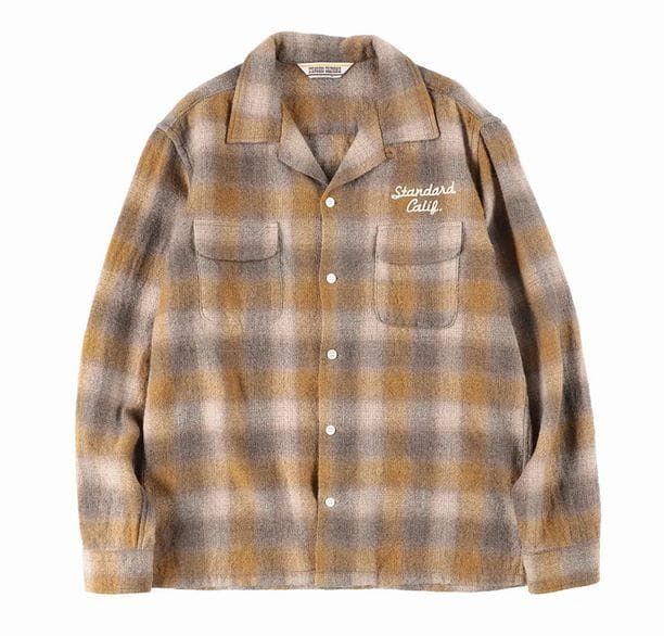 スタンダードカリフォルニア チェック ウール シャツ ブラウン