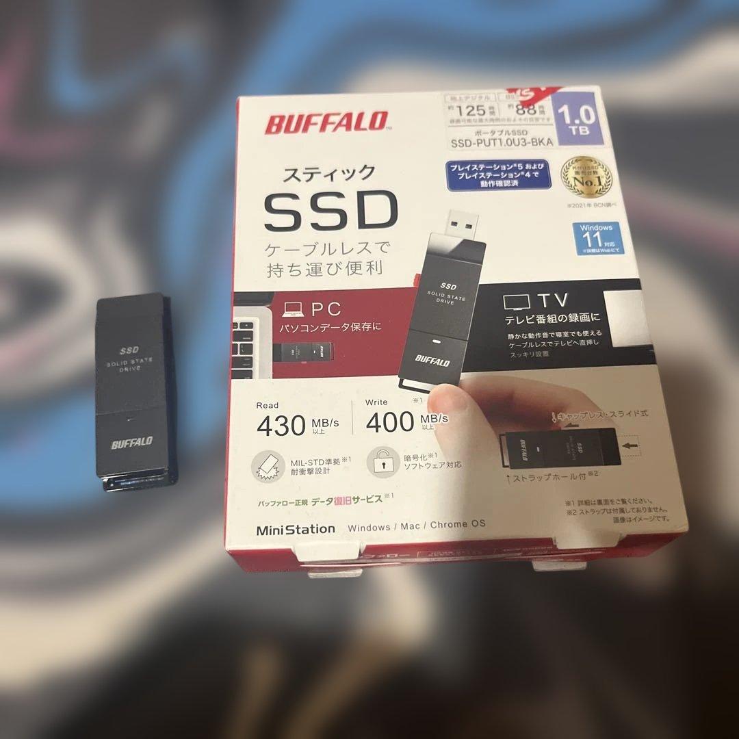 外付けハードディスク・ドライブ BUFFALO SSD-PUT1.0U3-BK 1TB