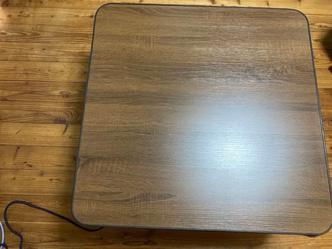 木目調 正方形こたつ 電気ヒーター付き約730角と掛け布団と敷マット