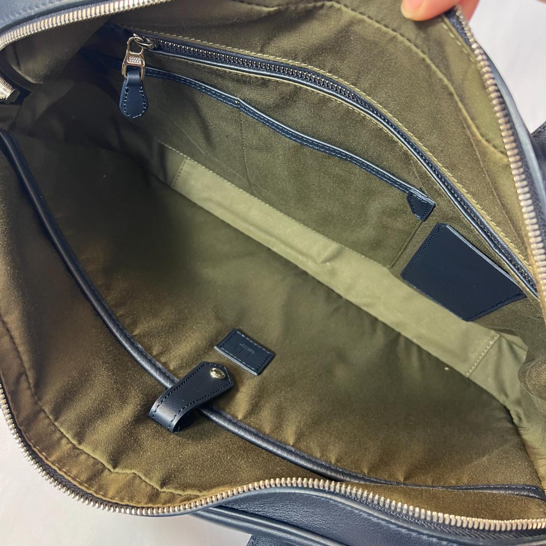 美品 ダンヒル ハムステッド 2way ブリーフケース レザー 上品 ネイビー