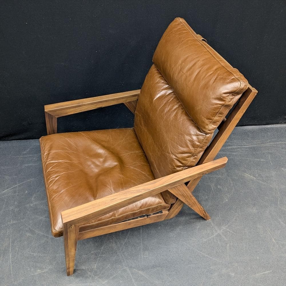 シギヤマ家具　岩倉榮利　ウォールナット　本革　イージーチェア　シングルソファ