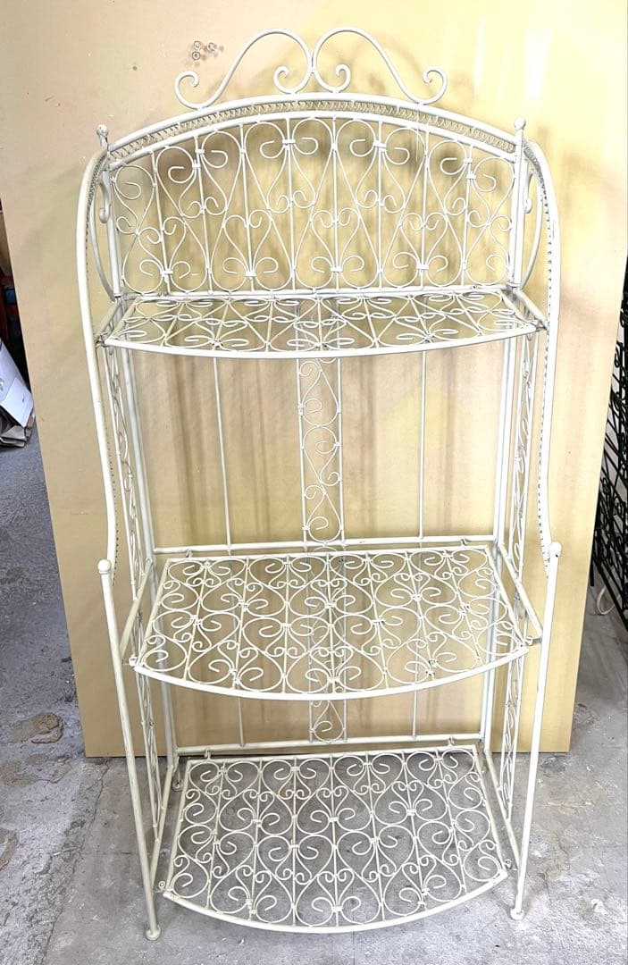 k*i様 アンティーク風 プランターラック 鉢ラック 折りたたみ アイボリー系