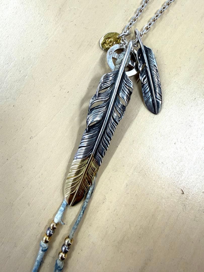 Motornewvintage 先金風切り特大フェザー　モトネックレストップのみ