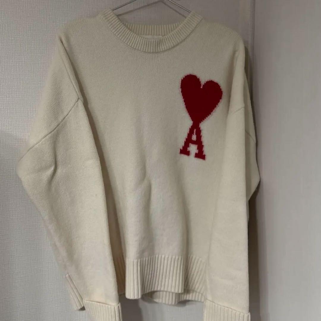 ami セーター ハート刺繍
