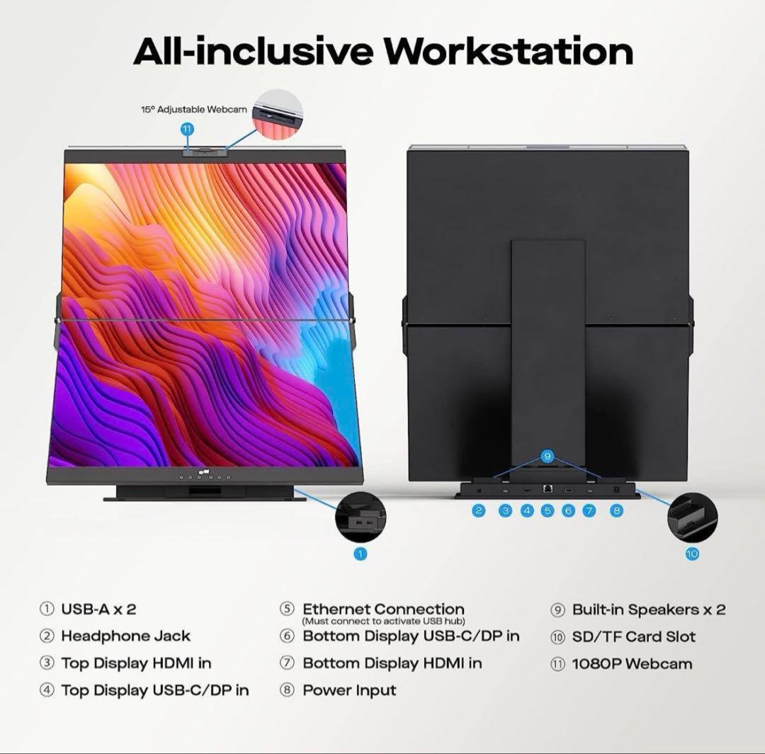 Geminos X タッチスクリーン デュアルモニター 24インチ 2画面