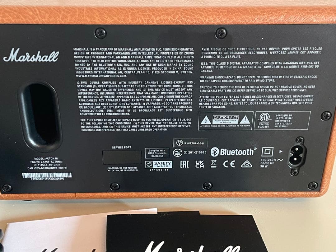 【正規品】Marshall ACTON III ワイヤレススピーカー　ブラウン