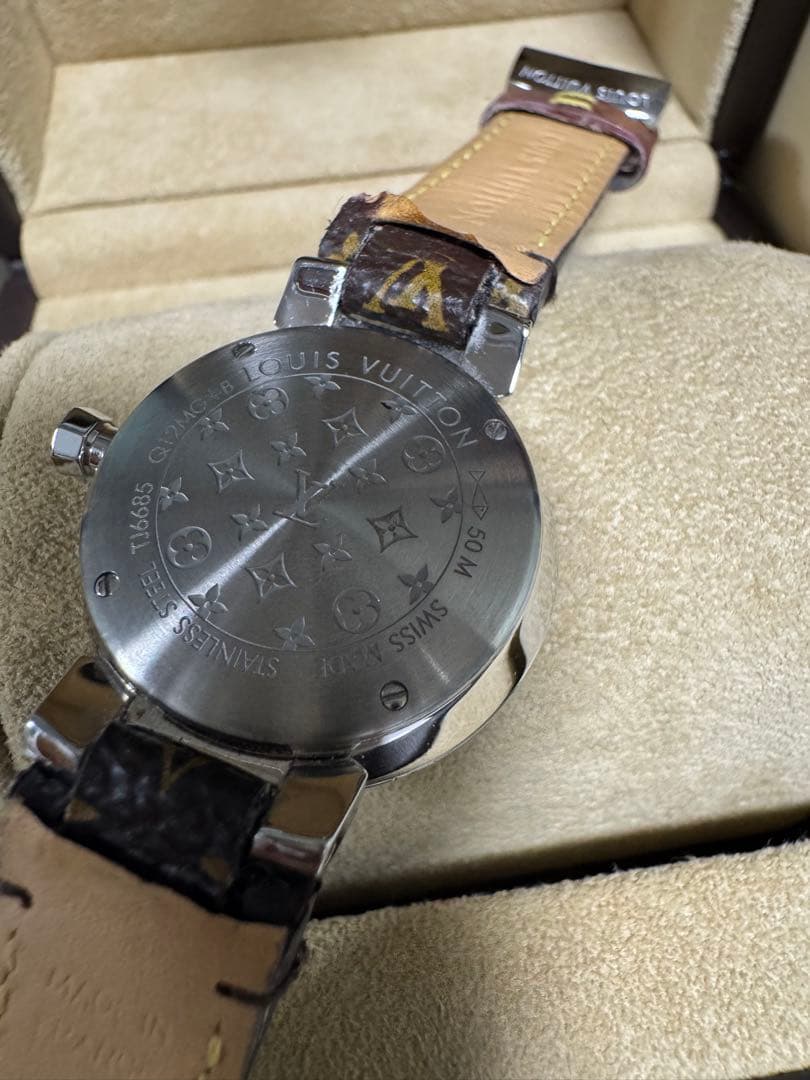 ルイヴィトン タンブール スリム Q12MG ダイヤ クォーツ レディース腕時計